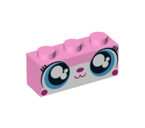 LEGO Bright Pink Brick 1 x 3 with Happy unikitty face with tears (3622 / 23712)