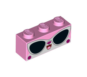 LEGO Rose Pétant Brique 1 x 3 avec Unikitty Face avec Des lunettes de soleil (3622 / 60437)