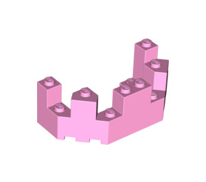 LEGO Leuchtend rosa Backstein 4 x 8 x 2.3 Turret oben (6066)