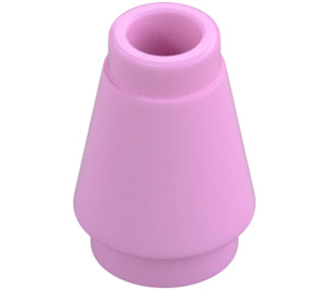 LEGO Leuchtendes Rosa Kegel 1 x 1 mit oberer Kante (28701 / 59900)