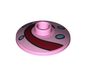 LEGO Fel roze Dish 2 x 2 met Swirl en Paars (violet) Spots (56072 / 84710)