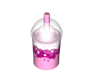 LEGO Rose pétant Drink Cup avec Straw avec Pink (20398 / 34707)