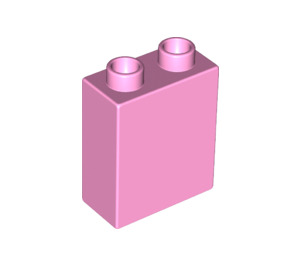 LEGO Bright Pink Duplo Brick 1 x 2 x 2 without Bottom Tube (4066 / 76371)