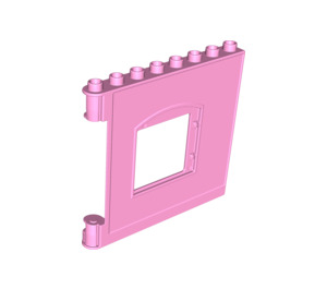 LEGO Bright Pink Duplo Panel 1 x 8 x 6 with Window - Right (53916)