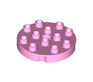 LEGO Bright Pink Duplo Round Plate 4 x 4 with Hole and Locking Ridges (98222)