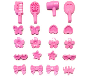 LEGO Rosa brillante Capelli Accessori Pack (93080 / 96389)