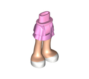 LEGO Fel roze Heup met Kort Dubbele Layered Skirt met Wit Open Shoes (92818)