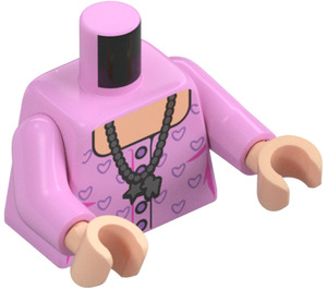 LEGO Lyserød Lavendel Brun med Lavendel Top og Lilla Bukser Minifig Torso (973 / 76382)