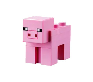 LEGO Světle růžová Minecraft Pig (Plain Snout)