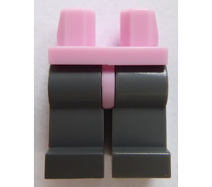 LEGO Leuchtend rosa Minifigure Hüften mit Dark Stone Grau Beine (73200 / 88584)