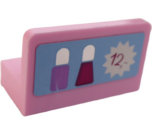 LEGO Bright Pink Panel 1 x 2 x 1 with Nail Polish and 12 Sticker with Rounded Corners (4865)
