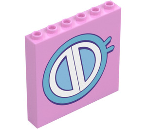 LEGO Bright Pink Panel 1 x 6 x 5 with Window with right handle (59349 / 104473)