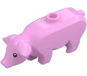 LEGO Leuchtendes Rosa Pig mit Schwarz Augen mit Weiß Pupils (68887 / 87876)