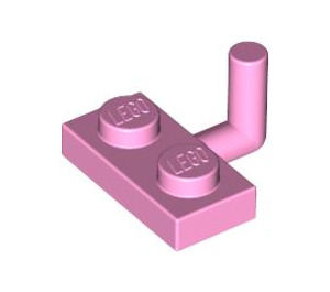 LEGO Leuchtend rosa Platte 1 x 2 mit Haken (6 mm horizontaler Arm) (4623)