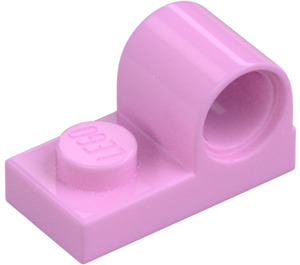 LEGO Fel roze Plaat 1 x 2 met Pin Gat (11458)