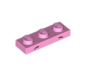 LEGO Bright Pink Plate 1 x 3 with black eyebrows (3623 / 52100)