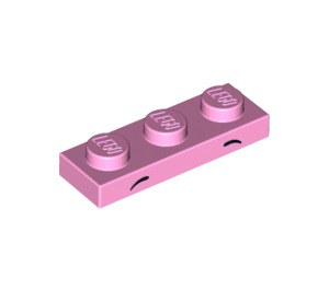 LEGO Klar rosa Plate 1 x 3 med Svart eyebrows (3623 / 52100)