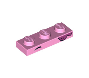 LEGO Klar rosa Plate 1 x 3 med Eyebrow og icecream  (3623 / 39426)