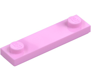 LEGO Klar rosa Plate 1 x 4 med To Knotter med Rille (41740)