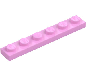 LEGO Fel roze Plaat 1 x 6 (3666)