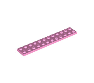 LEGO Fel roze Plaat 2 x 12 (2445)
