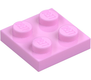 LEGO Fel roze Plaat 2 x 2 (3022 / 94148)