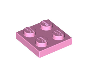 LEGO Leuchtend rosa Platte 2 x 2 (3022 / 94148)