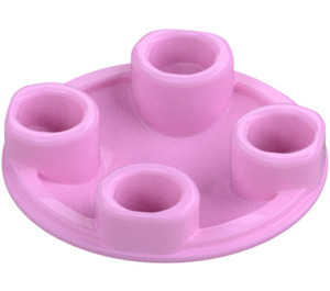 LEGO Leuchtendes Rosa Platte 2 x 2 Rund mit Gerundet Unterseite (2654 / 28558)