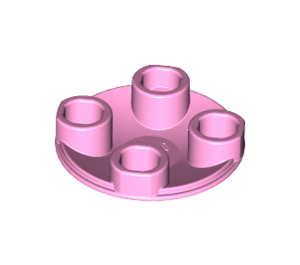 LEGO Leuchtend rosa Platte 2 x 2 Runden mit Gerundet Unterseite (2654 / 28558)