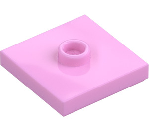 LEGO Leuchtendes Rosa Platte 2 x 2 mit Nut und 1 Mitte Noppe (23893 / 87580)