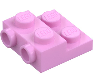 LEGO Kirkkaanvaaleanpunainen Levy 2 x 2 x 0.7 jossa 2 Nupit päällä Sivu (4304 / 99206)