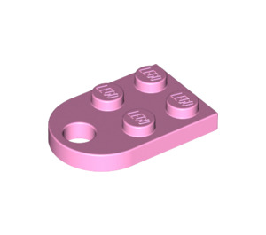 LEGO Fel roze Plaat 2 x 3 met Afgerond Einde en Pin Gat (3176)