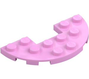 LEGO Klarrosa Platta 3 x 6 Runda Halv Cirkel med Skära ut (18646)