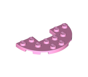 LEGO Fel roze Plaat 3 x 6 Ronde Halve Cirkel met Uitsparing (18646)