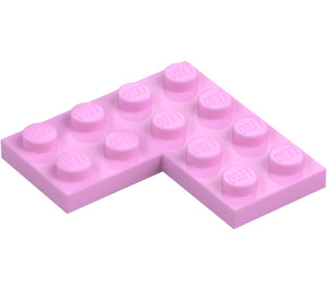 LEGO Fel roze Plaat 4 x 4 Hoek (2639)