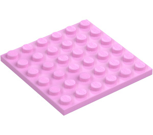 LEGO Lyserød Plade 6 x 6 (3958)