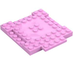 LEGO Kirkkaanvaaleanpunainen Levy 8 x 8 x 0.7 jossa Cutouts ja Ledge (15624)