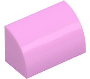 LEGO Fel roze Helling 1 x 2 Gebogen (37352 / 98030)