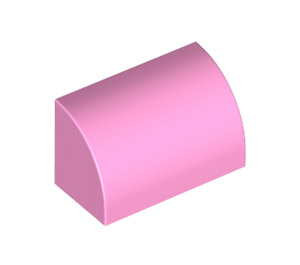 LEGO Fel roze Helling 1 x 2 Gebogen (37352 / 98030)