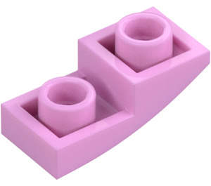 LEGO Fel roze Helling 1 x 2 Gebogen Omgekeerd (24201)