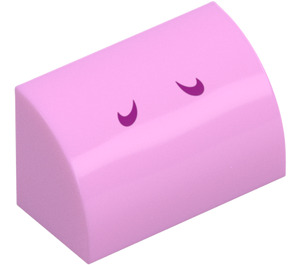 LEGO Bright Pink Slope 1 x 2 Curved with Magenta Yoshi Nostrils (37352 / 79541)