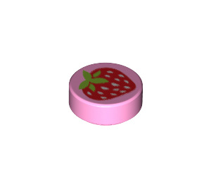 LEGO Bright Pink Tile 1 x 1 Round with Strawberry (15826 / 98138)