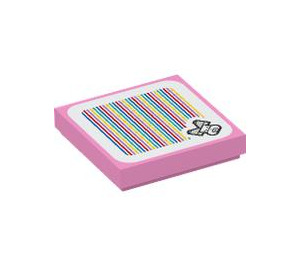 LEGO Bright Pink Tile 2 x 2 with Super Mario Scanner Code - Wendy with Groove (3068 / 102306)