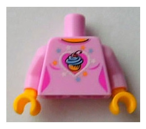 LEGO Leuchtendes Rosa Torso mit Cupcake und Herz (973)