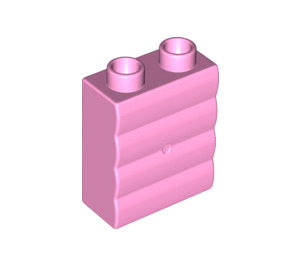 LEGO Bright Pink Wall 1 x 2 x 2 Plank Pattern (18783)
