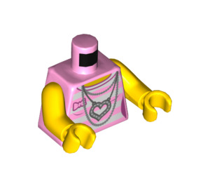 LEGO Fel roze Vrouw met Donker azuurblauw Haar Minifiguur Torso (973 / 76382)