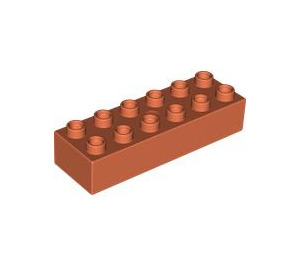 LEGO Leuchtendes rötliches Orange Duplo Backstein 2 x 6 (2300)