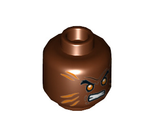 LEGO Bronze Tiger Minifigure Head (Recessed Solid Stud) (3626 / 68223)