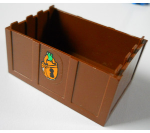 LEGO Hnědá Box 4 x 6 s Padlock na Dva Strany Samolepka (4237)