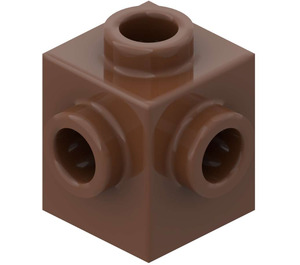 LEGO Brown Brick 1 x 1 with Studs on Four Sides (4733)